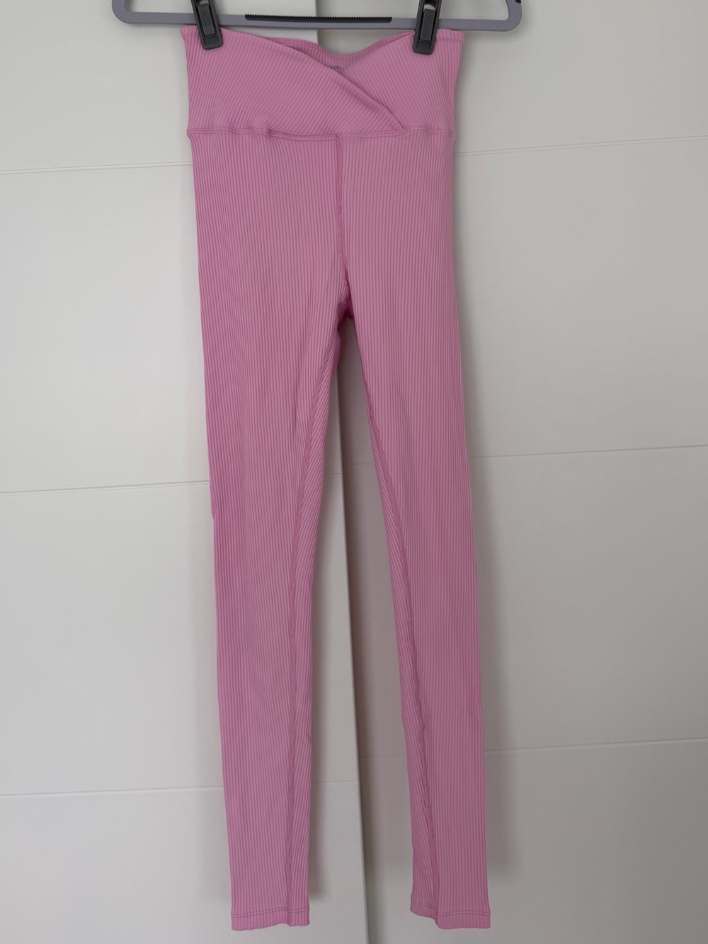 Year of Ours Ribbed High-Waist Pink Leggings